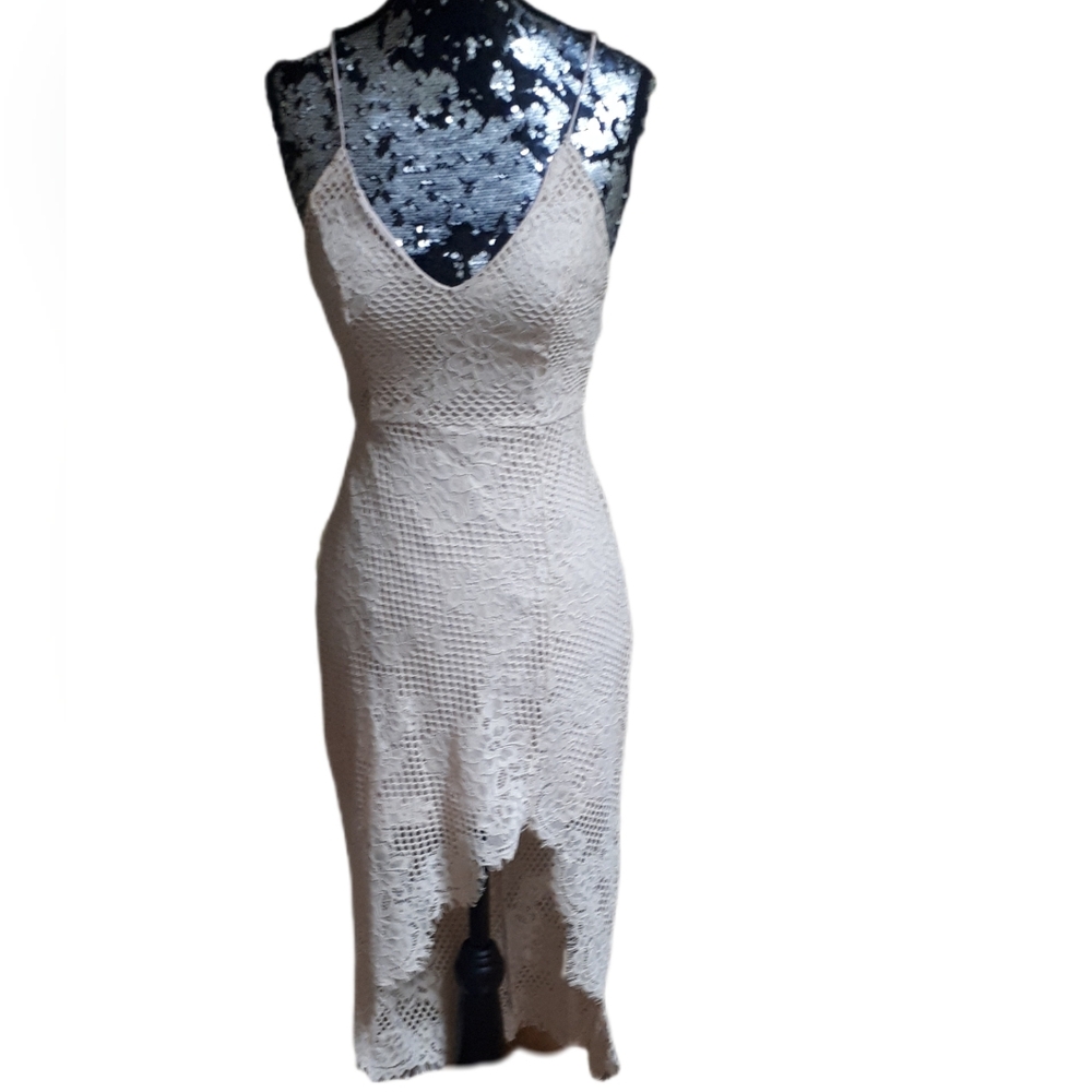 Elegant Nude Lace Dress